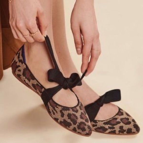 Rothy's Shoes - Rothy The Mary Jane bow leopard Flats